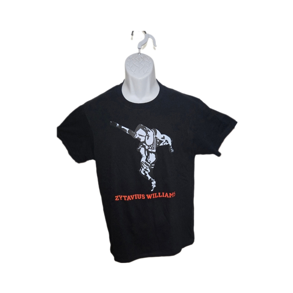 A black Zytavius Williams brand shirt